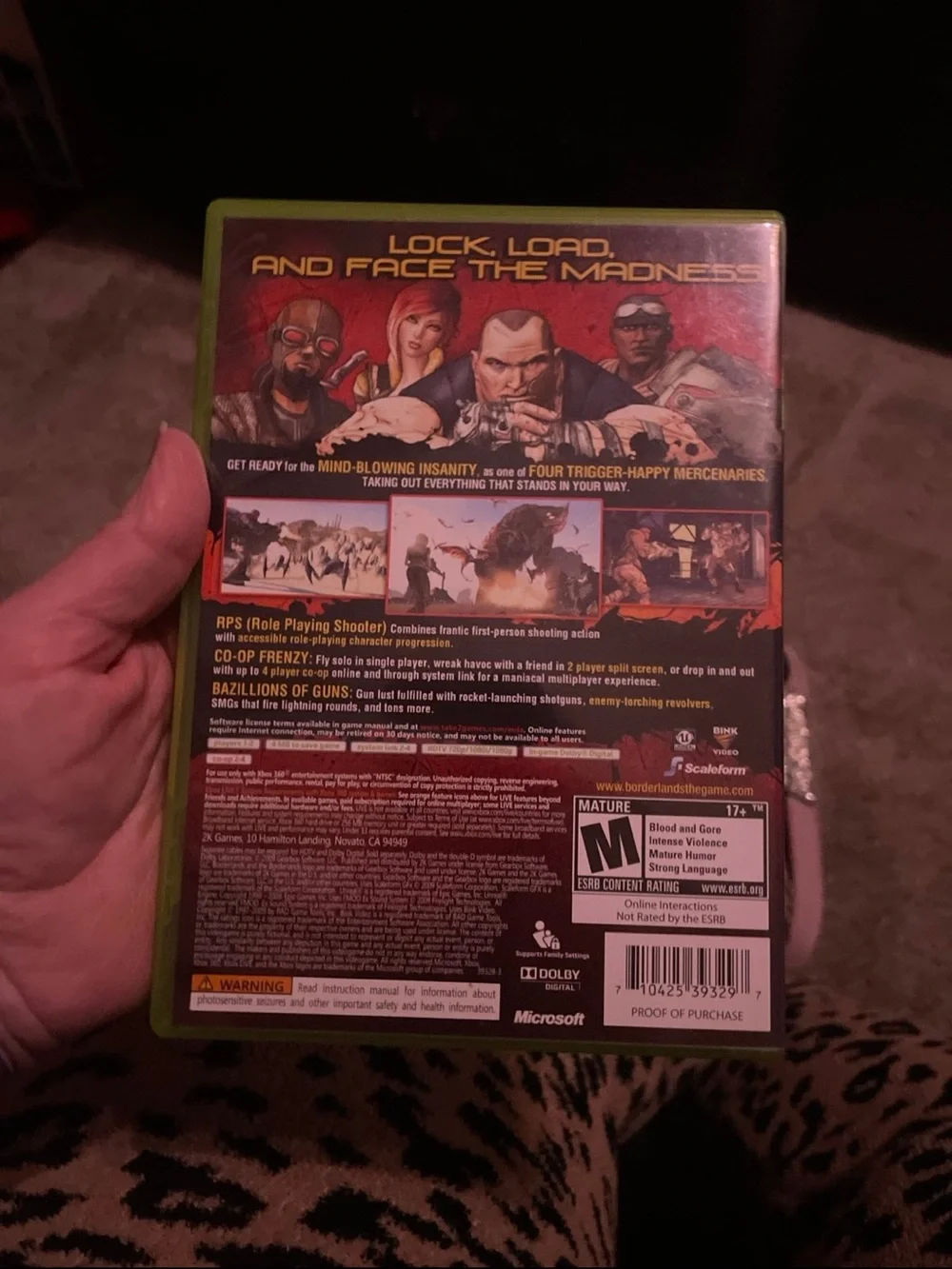 Microsoft Xbox 360 Borderlands - Red and Yellow Cover